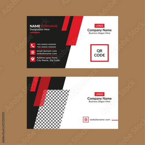 Modern Business Card Template. Luxurious Layout Display for Promotional Campaign.