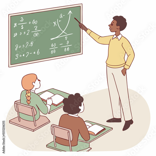 Mathematics Instruction: A Professor Guiding Students Through Algebraic Functions