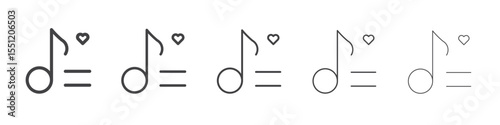 Favourite playlist icon outline ilustration vector symbol