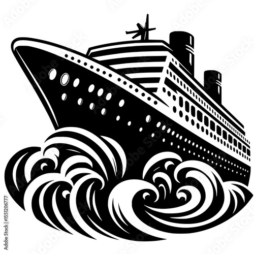 vector illustration of a cruise ship