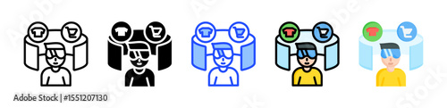 Virtual Shopping Icon Collection With Multiple Styles