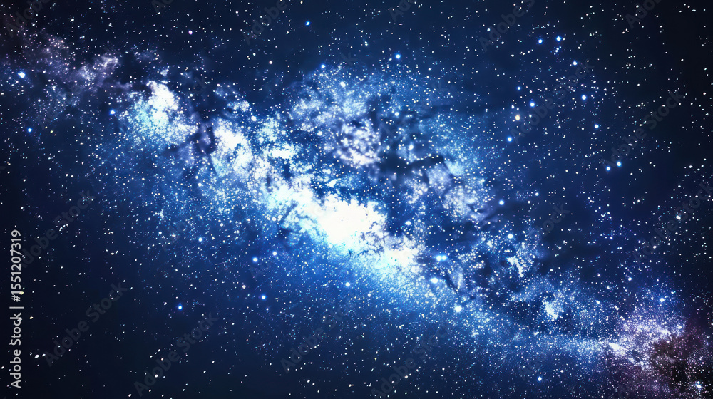 Fototapeta premium Majestic Spiral Galaxy with Bright Stars and Cosmic Dust in Deep Space Background