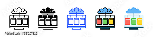 Digital Library Icon Collection With Multiple Styles