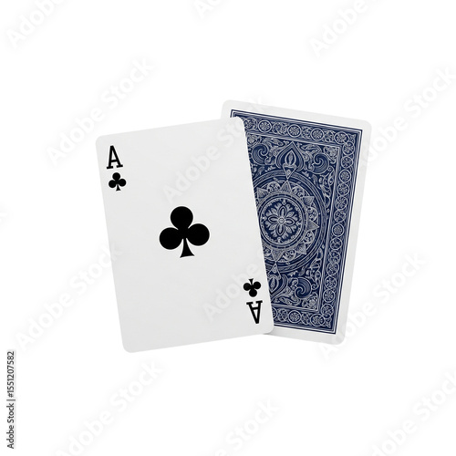 Ace of clubs isolated on transparent background