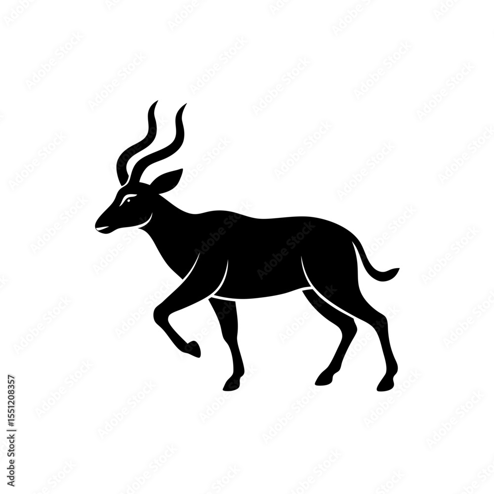 Obraz premium running bongo antelope silhouette vector 