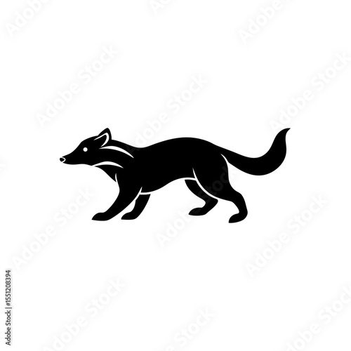 running bush dog silhouette vector illustration