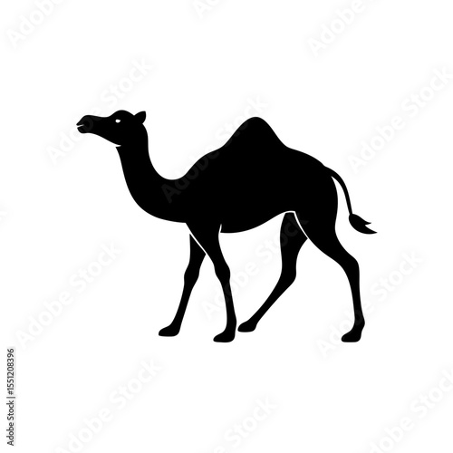 running camel silhouette vector illustration 