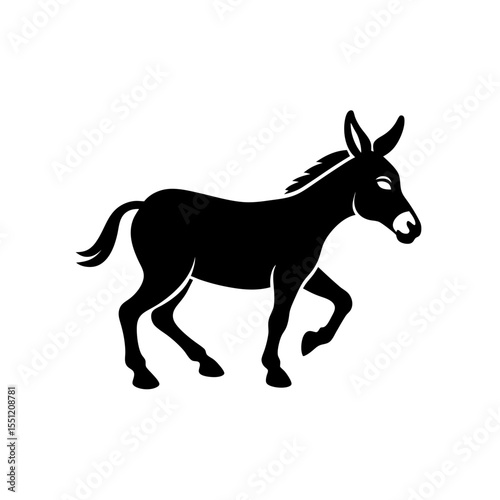 running donkey silhouette vector illustration 