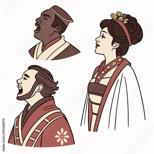 Illustrative depiction of diverse individuals expressing vocal projection together