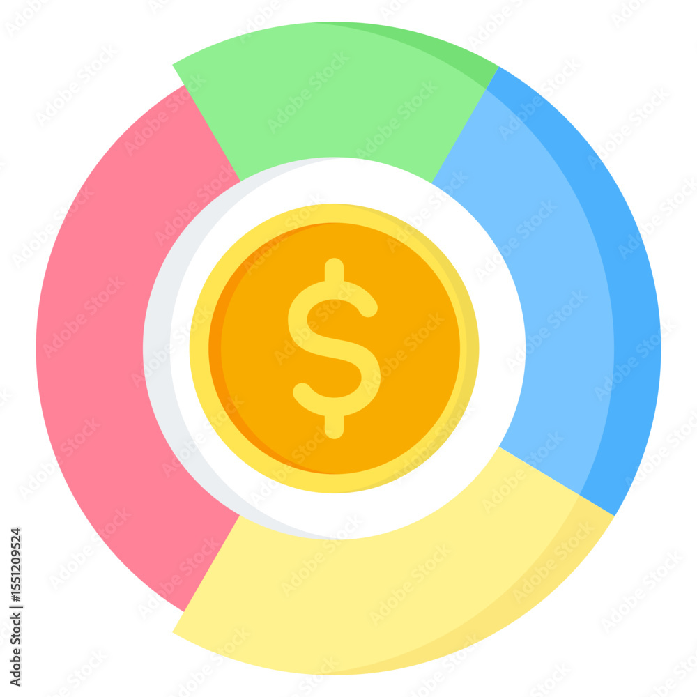 Fototapeta premium Market Share Icon