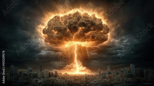 Apocalyptic Cityscape: Nuclear Blast Devastation