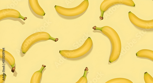 Vibrant Banana Pattern: A Repeating Texture for Design Projects AI Generated Image