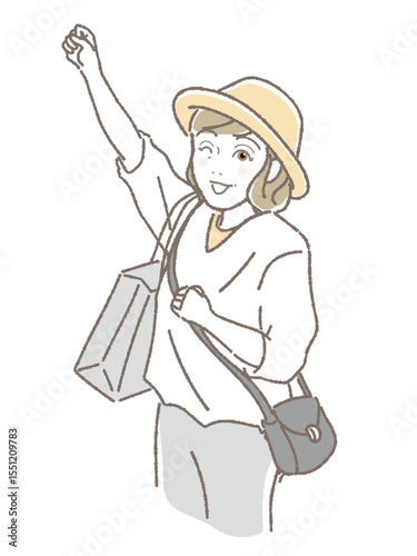買い物をしている中高年女性