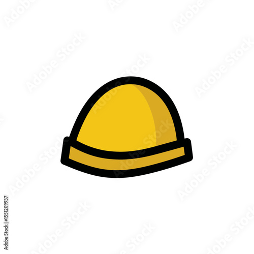 Yellow safety hardhat protects head during construction work in isolated background