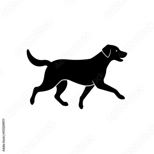 running labrador retriever silhouette vector 