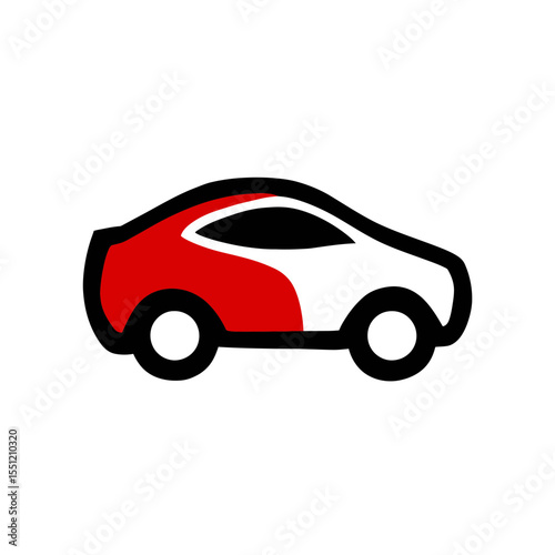Stylized automobile graphic advances ahead on plain backdrop displaying automotive concept idea