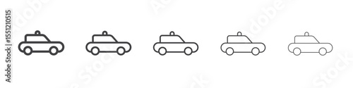 Flashing police car icon outline ilustration vector symbol