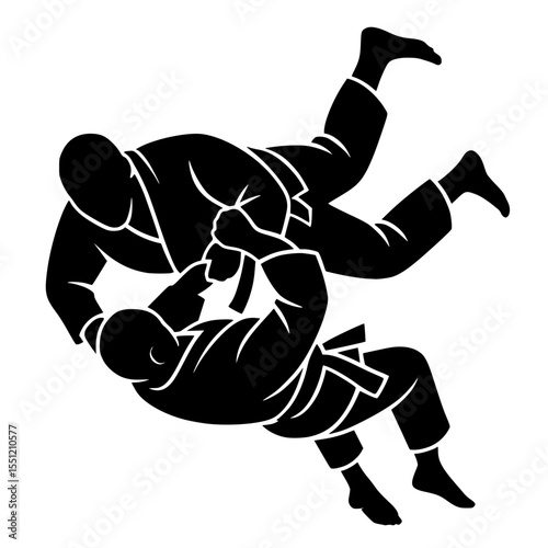 vector illustration of judoka