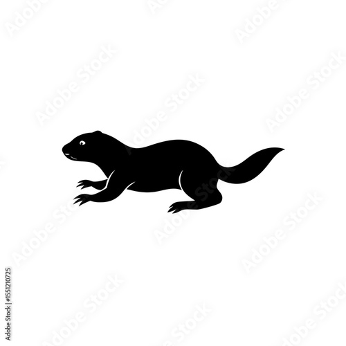 running prairie dog silhouette vector illustration.svg