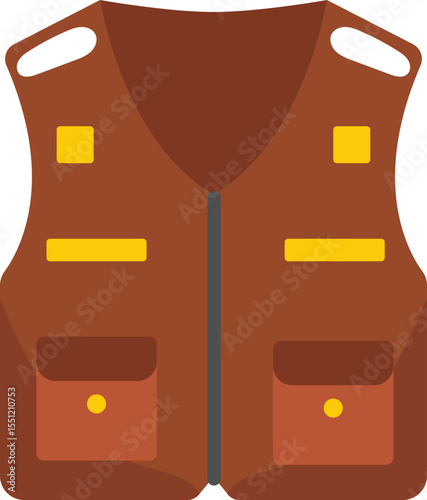Brown Utility Vest Multi-Pocket Design, Durable Outdoor Apparel