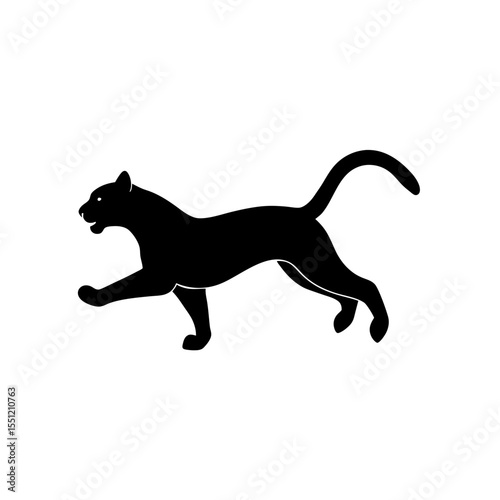 running puma silhouette vector illustration 
