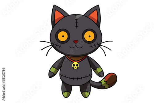 Cartoon Zombie Cat Illustration A Fun and Spooky Character Design for Halloween or Fantasy Projects With a Playful Touch