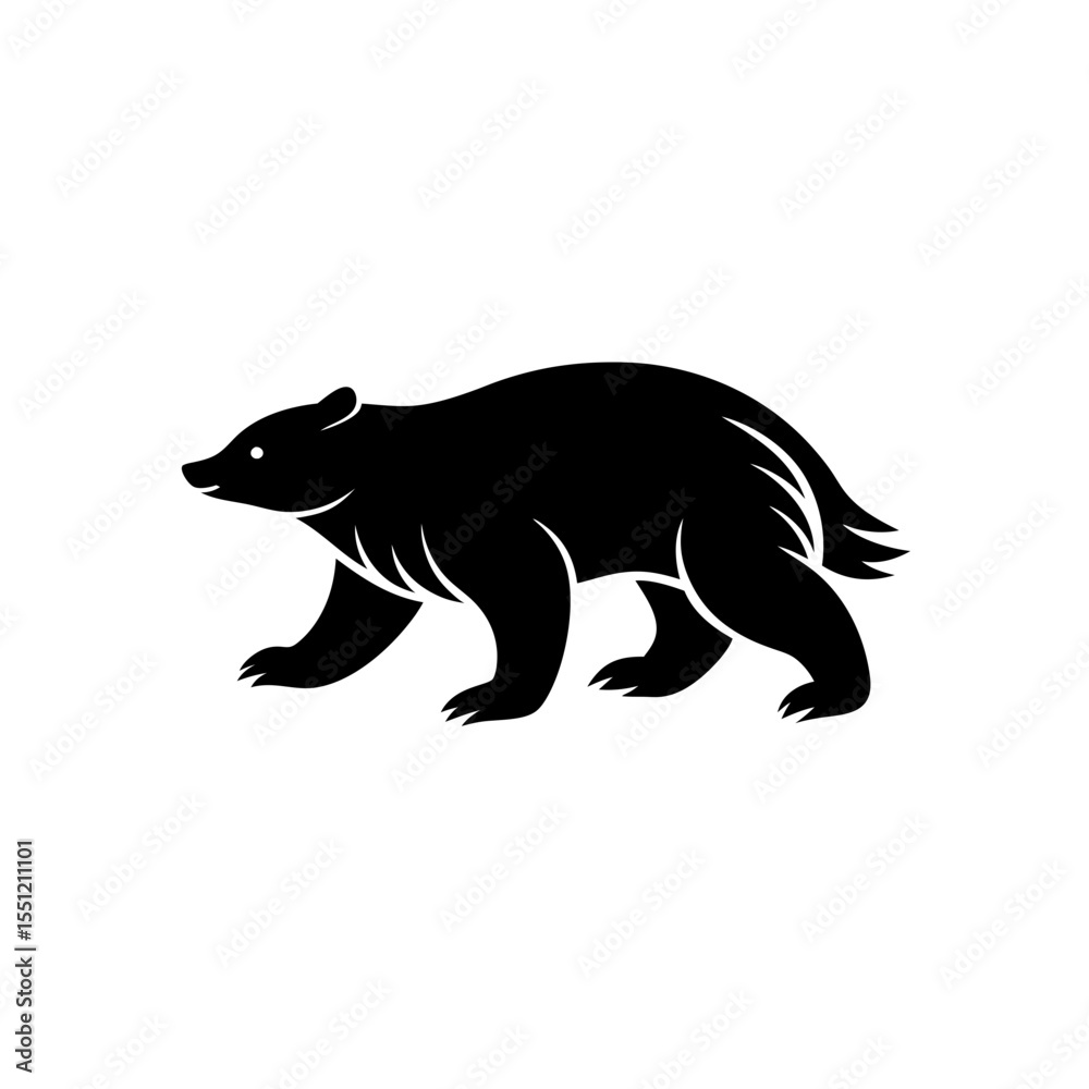 Fototapeta premium running sloth bear silhouette vector illustration .svg