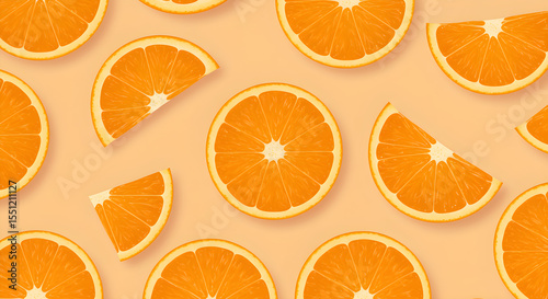 Vibrant Orange Slices: A Refreshing Citrus Background AI Generated Image