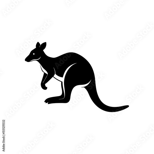 running tree kangaroo silhouette vector 