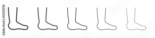 Foot icon outline ilustration vector symbol