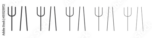 Fork chopsticks icon outline ilustration vector symbol