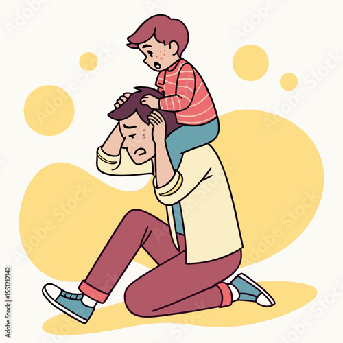 Father-son bonding moments: playful interaction between parent and child