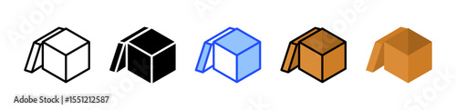 Box Icon Collection With Multiple Styles