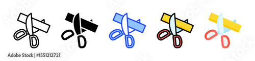 Scissors Icon Collection With Multiple Styles