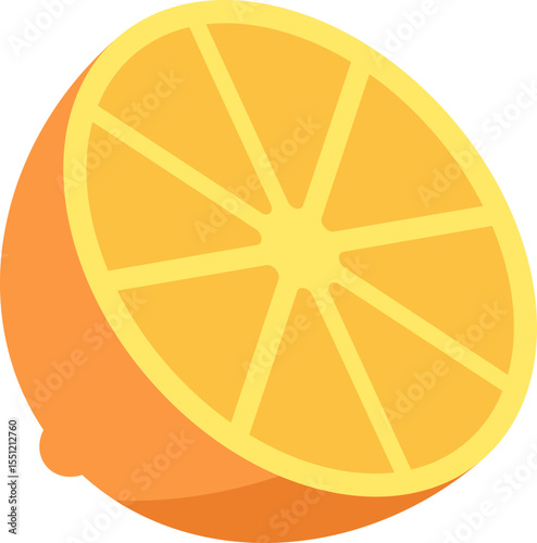 Juicy Orange Slice Fresh Citrus Fruit Illustration
