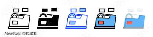 Tape Dispenser Icon Collection With Multiple Styles