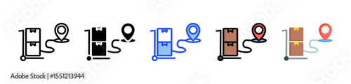 Delivery Box Icon Collection With Multiple Styles