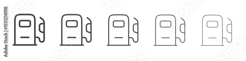 Gas station icon outline ilustration vector symbol