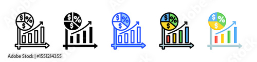Profit Margin Icon Collection With Multiple Styles