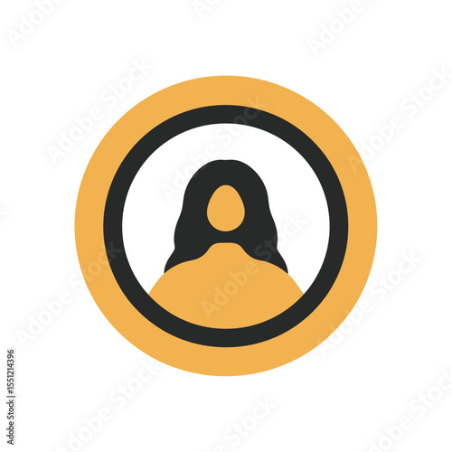 Anonymous figure avatar displays icon inside circle shape emblem design
