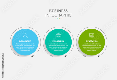 Vector Infographic design with icons and 3 options or steps. Infographics for business concept. Can be used for presentations banner, workflow layout, process diagram, flow chart, info graph