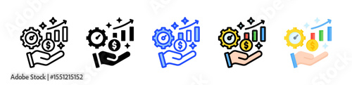 Profit Efficiency Icon Collection With Multiple Styles