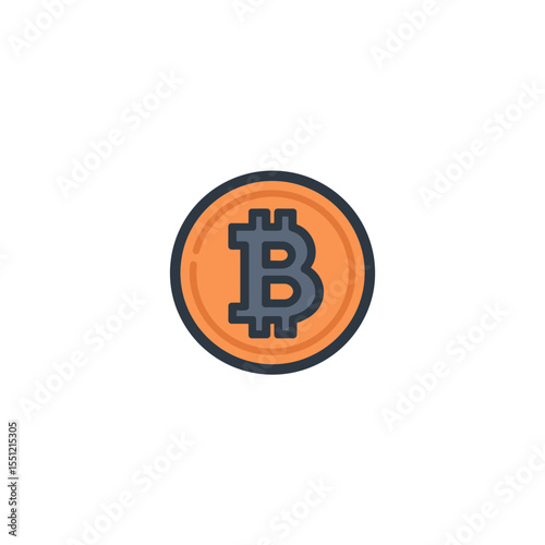 Bitcoin coin showcases symbol in digital finance arena cryptocurrency illustration currency graphic