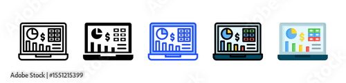 Earning Report Icon Collection With Multiple Styles