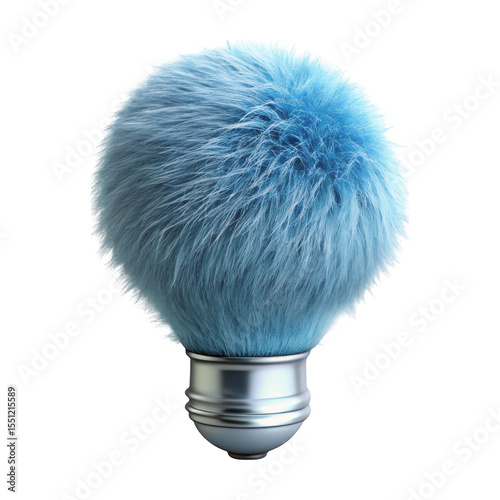 3d rendered fluffy lightbulb a study in texture and light