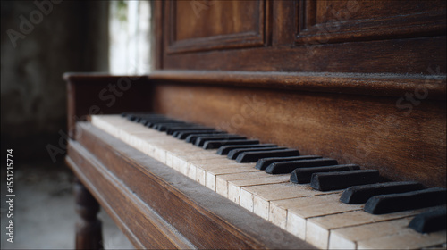 Exploring the Timeless Beauty of a Vintage Piano: Discover the Melodious Charm and Artistic Craftsmanship of This Classic Musical Instrument