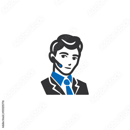 Professional agent assists clients during online customer support operation vector illustration
