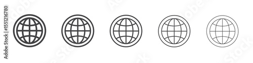 Globalization icon outline ilustration vector symbol