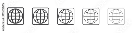 Globalization icon outline ilustration vector symbol