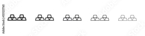 gold bars icon outline ilustration vector symbol